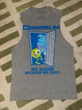 Pixar Monsters, Inc. Men’s Gray Graphic Tank Top